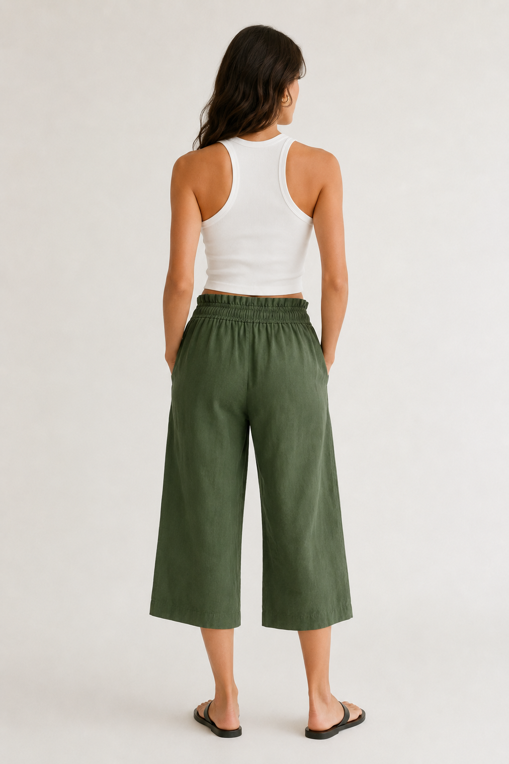 Lohnr relaxed cropped trouser in fatigue