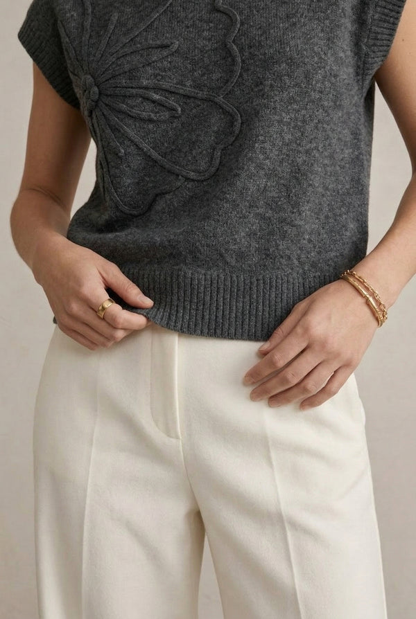 LOHNR premium women's sleeveless loungewear sweatshirt in Heather Charcoal