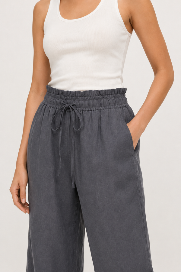 Lohnr relaxed cropped trouser in iron