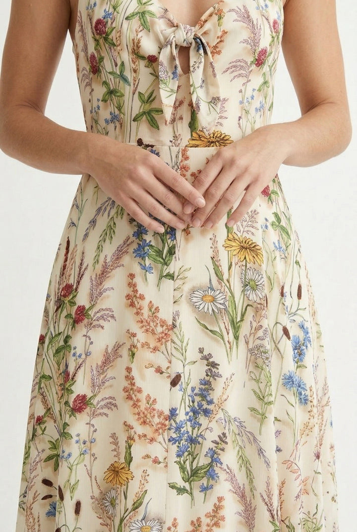 Riviera Floral Maxi - Light Birch