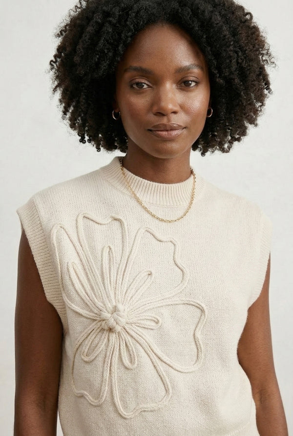 LOHNR premium women's sleeveless loungewear sweatshirt in Light Birch