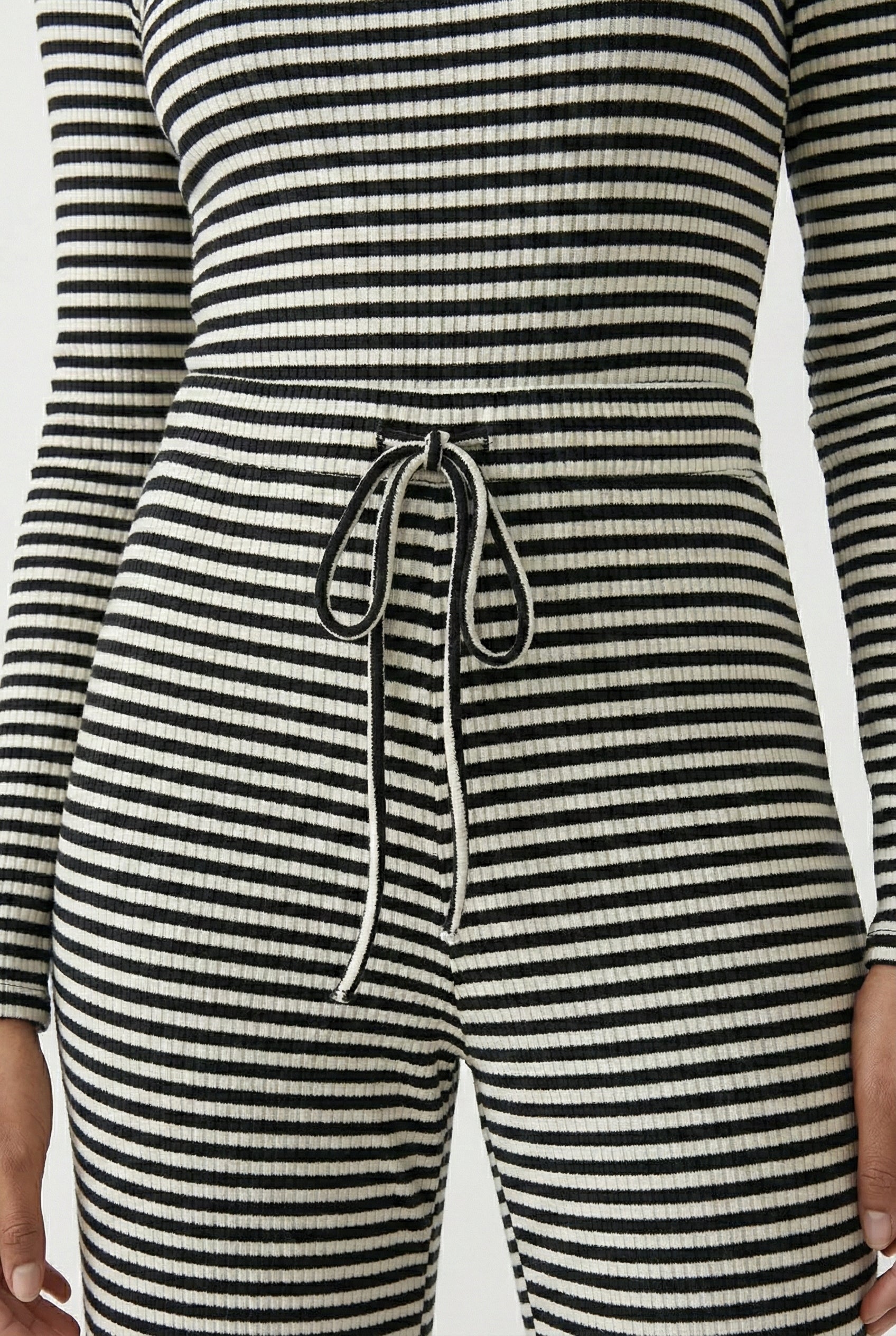 Lohnr The Mono Set in Ink - A luxury structured square-neck crop top and wide-leg trouser lounge set crafted from a smooth, premium sweatshirt material.