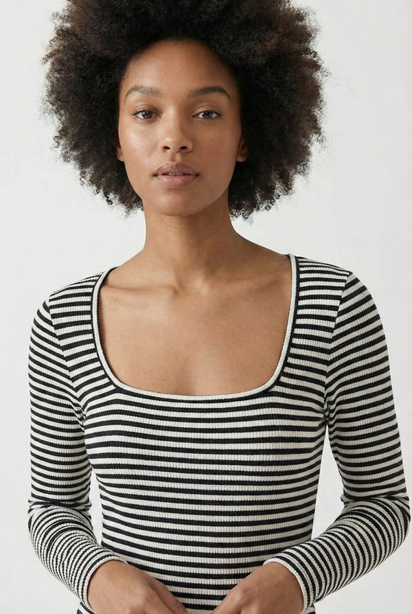 Lohnr The Mono Set in Ink - A luxury structured square-neck crop top and wide-leg trouser lounge set crafted from a smooth, premium sweatshirt material.