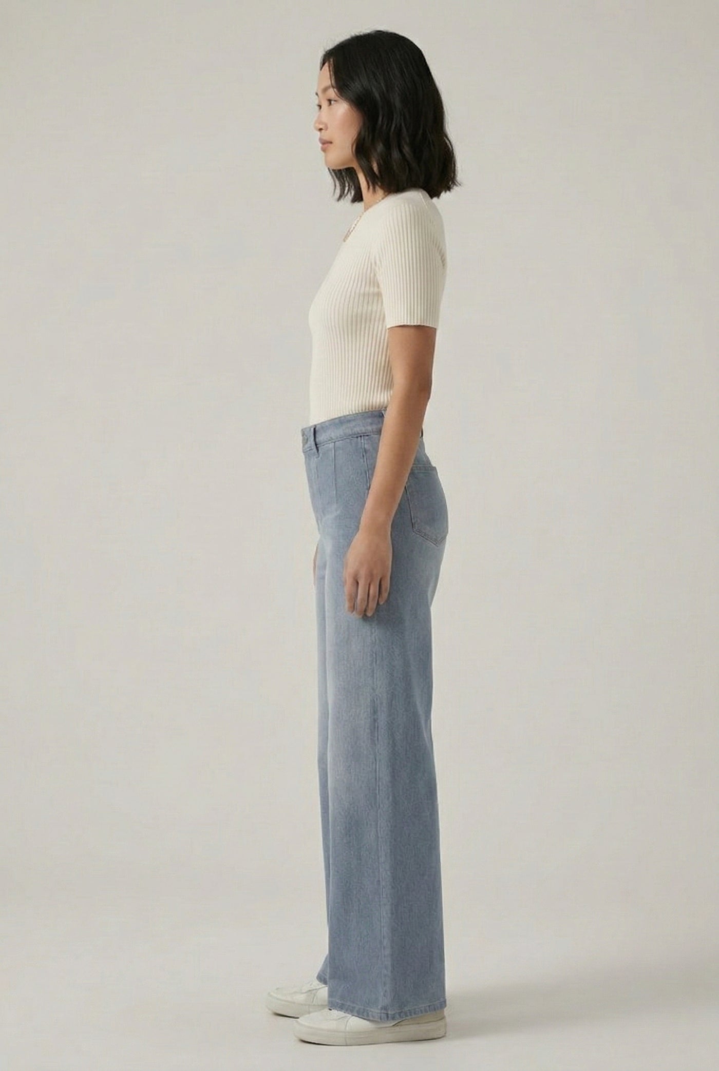 LOHNR Muse Jeans in Glacier Wash - High-Waisted Wide Leg Denim