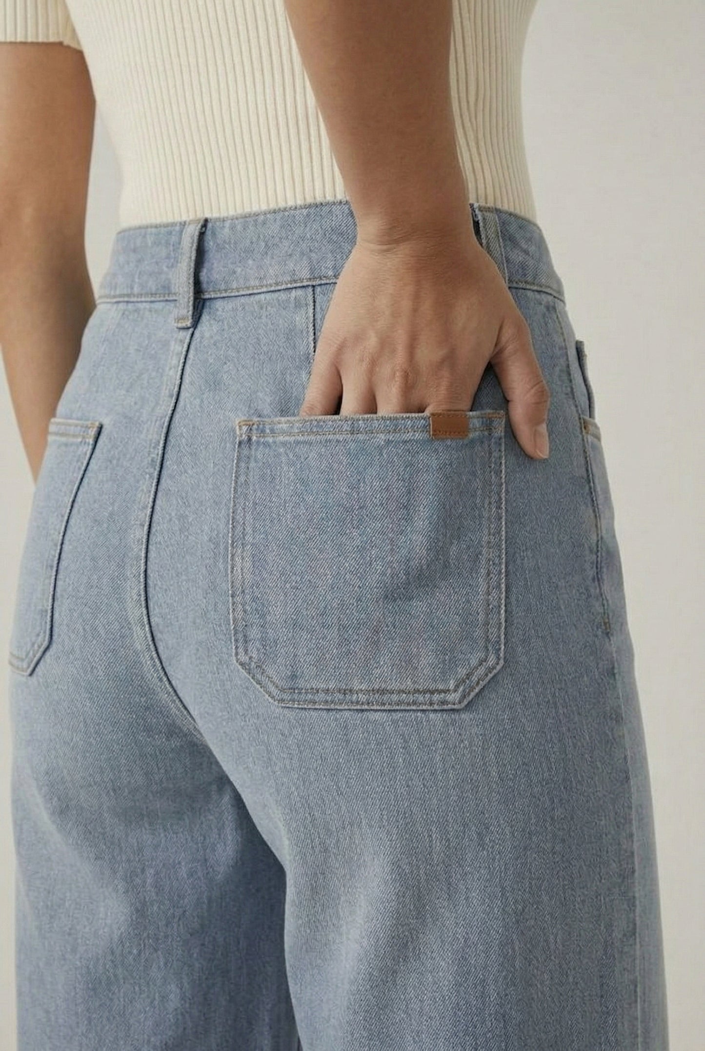 LOHNR Muse Jeans in Glacier Wash - High-Waisted Wide Leg Denim