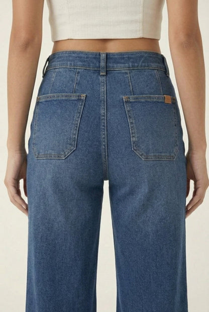 LOHNR Muse Jeans in Vintage Indigo - High-Waisted Wide Leg Denim