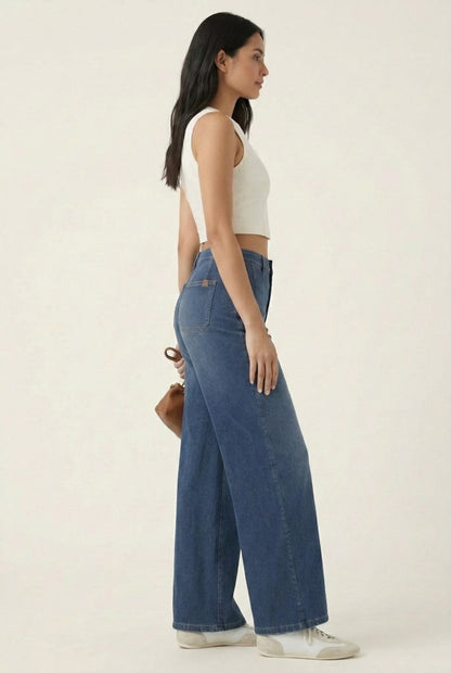 LOHNR Muse Jeans in Vintage Indigo - High-Waisted Wide Leg Denim