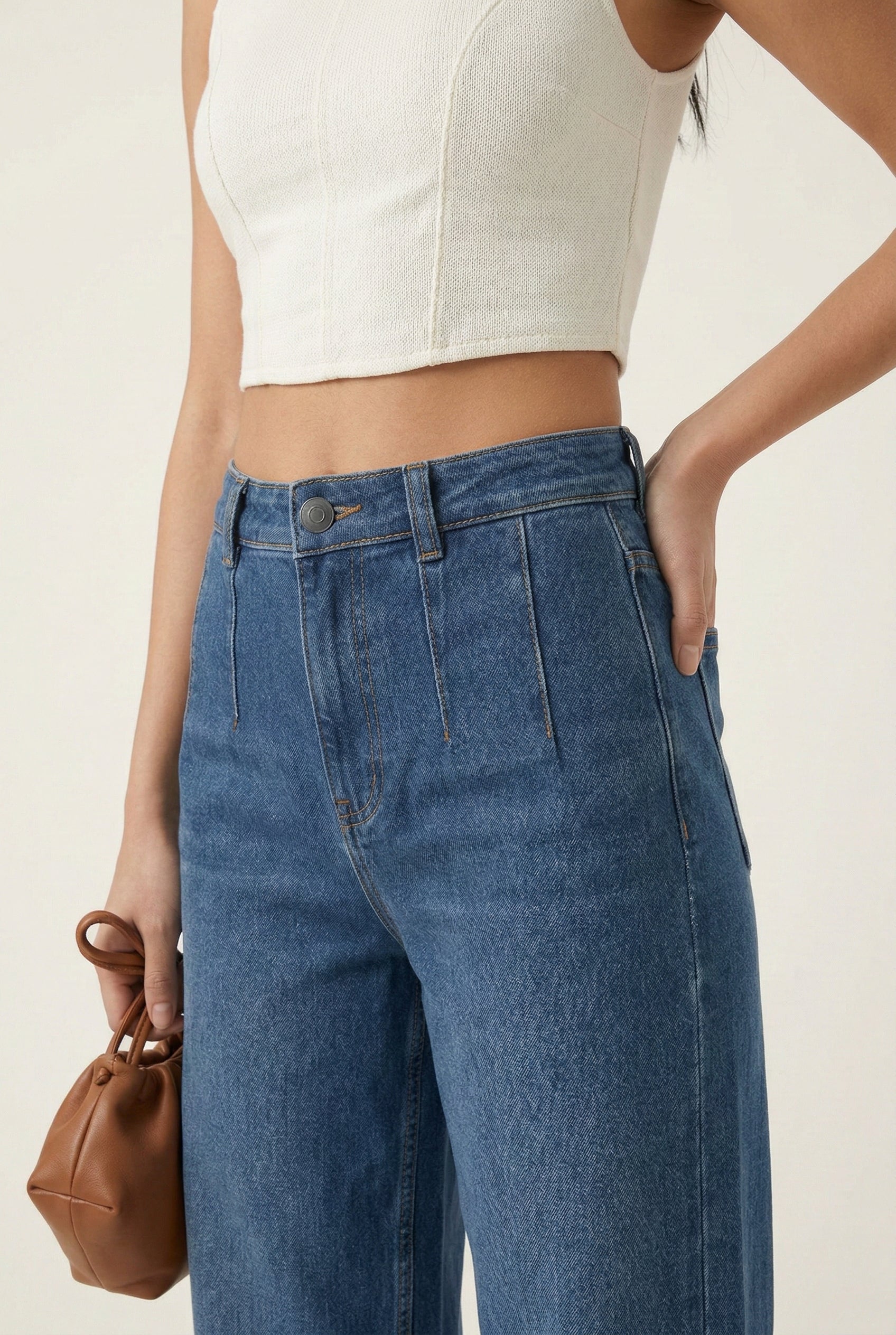 LOHNR Muse Jeans in Vintage Indigo - High-Waisted Wide Leg Denim