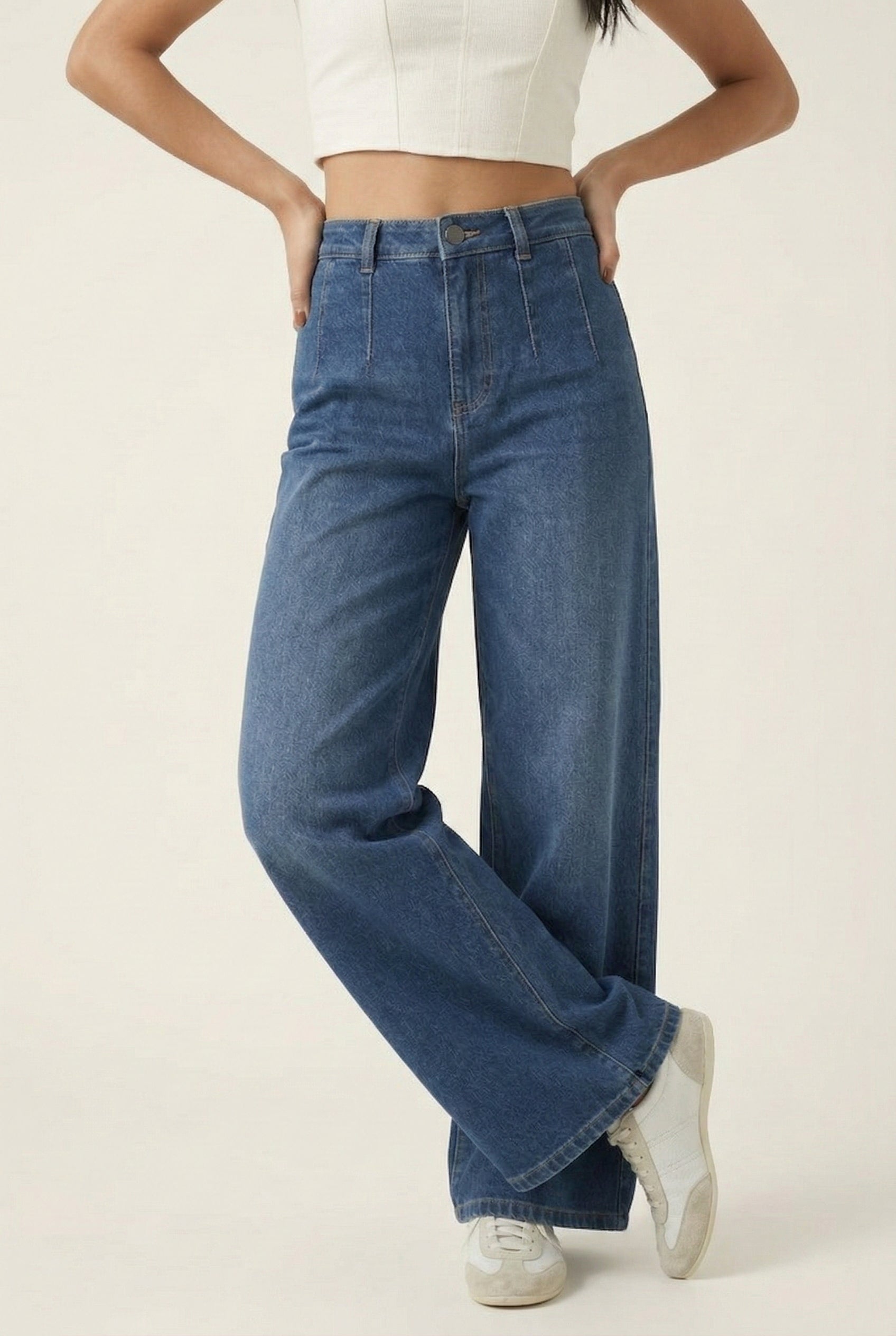 LOHNR Muse Jeans in Vintage Indigo - High-Waisted Wide Leg Denim