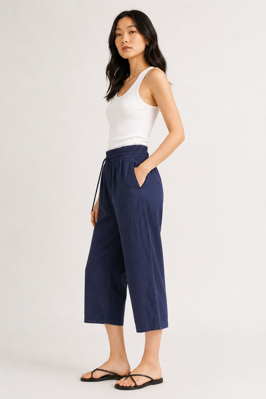 Lohnr relaxed cropped trouser in nightshade
