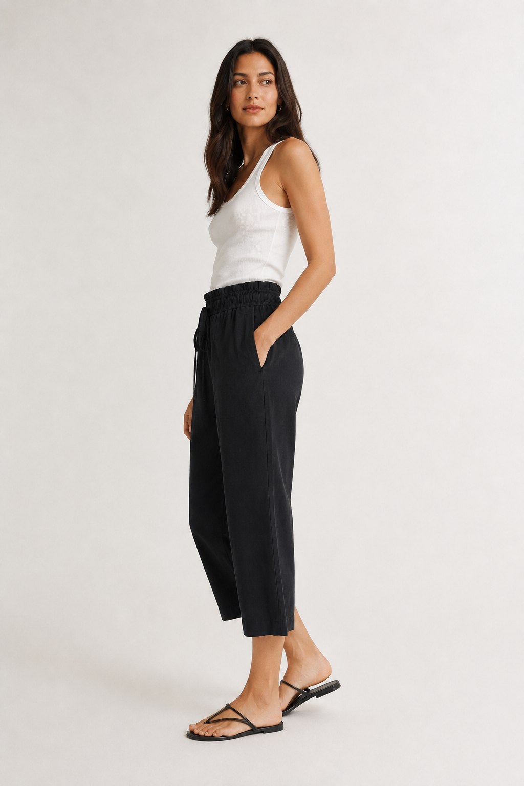 Lohnr relaxed cropped trouser in onyx