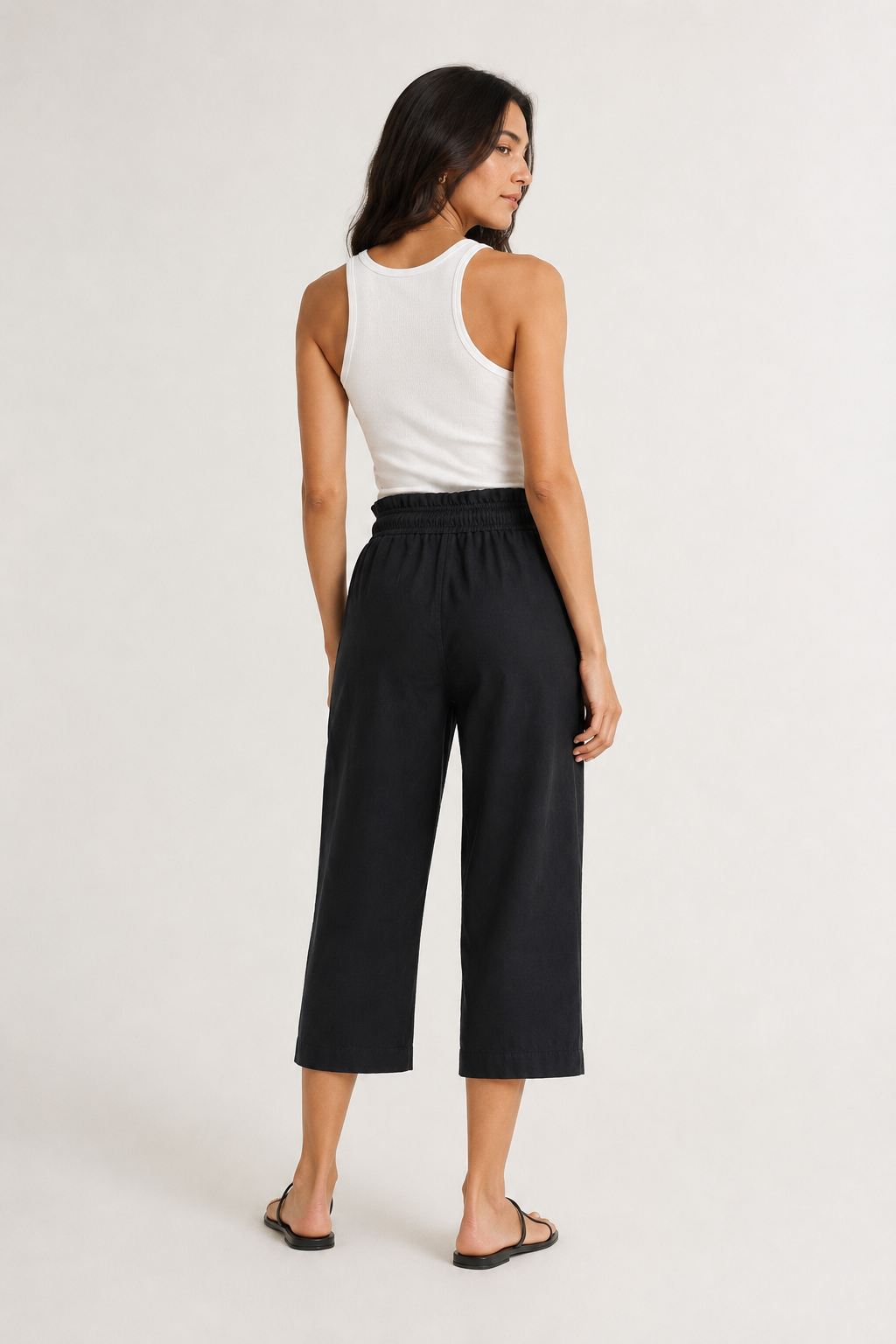 Lohnr relaxed cropped trouser in onyx
