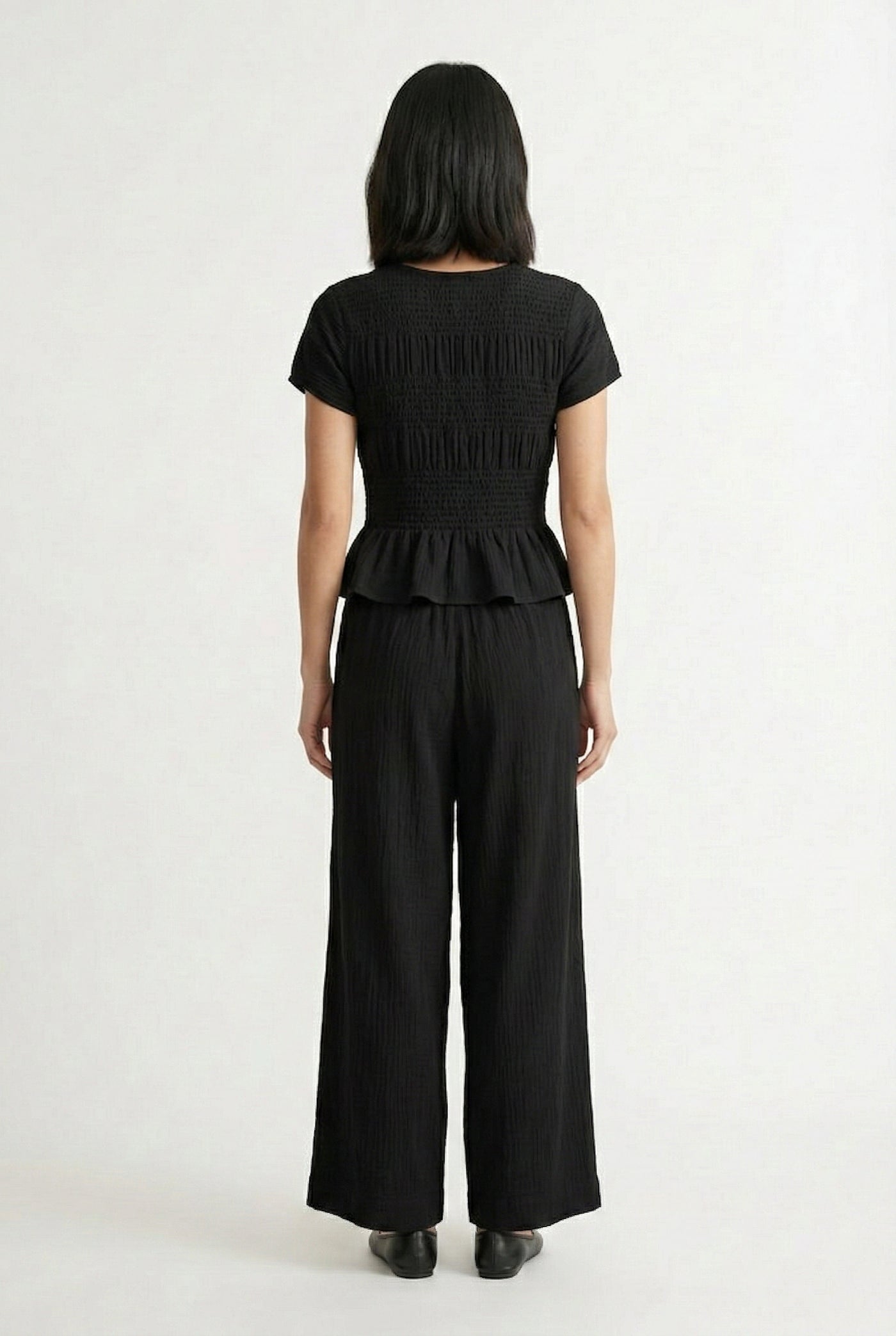 LOHNR premium women's loungewear matching set in Rich Black