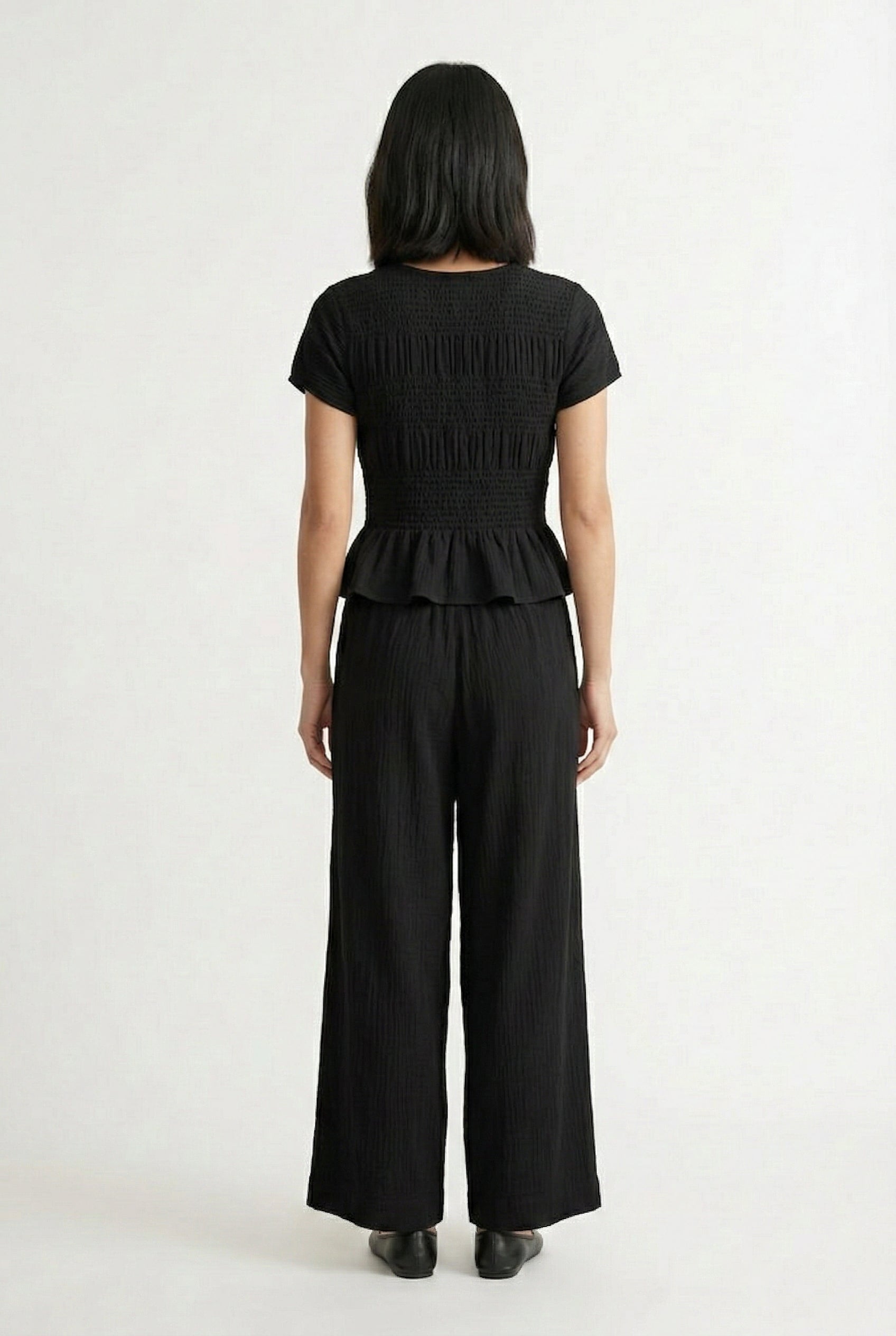 LOHNR premium women's loungewear matching set in Rich Black