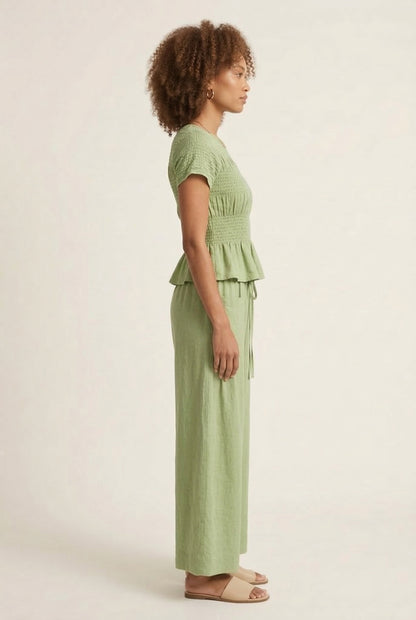 LOHNR premium women's loungewear matching set in Sage Frost