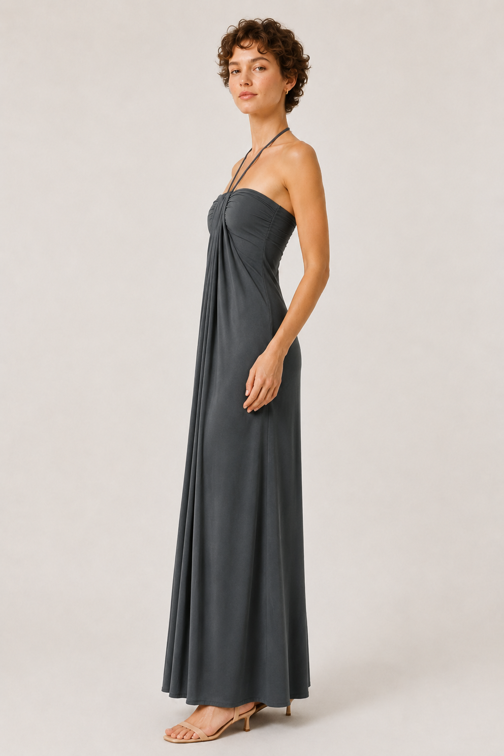 Lohnr Calla Halter Dress open back maxi gown