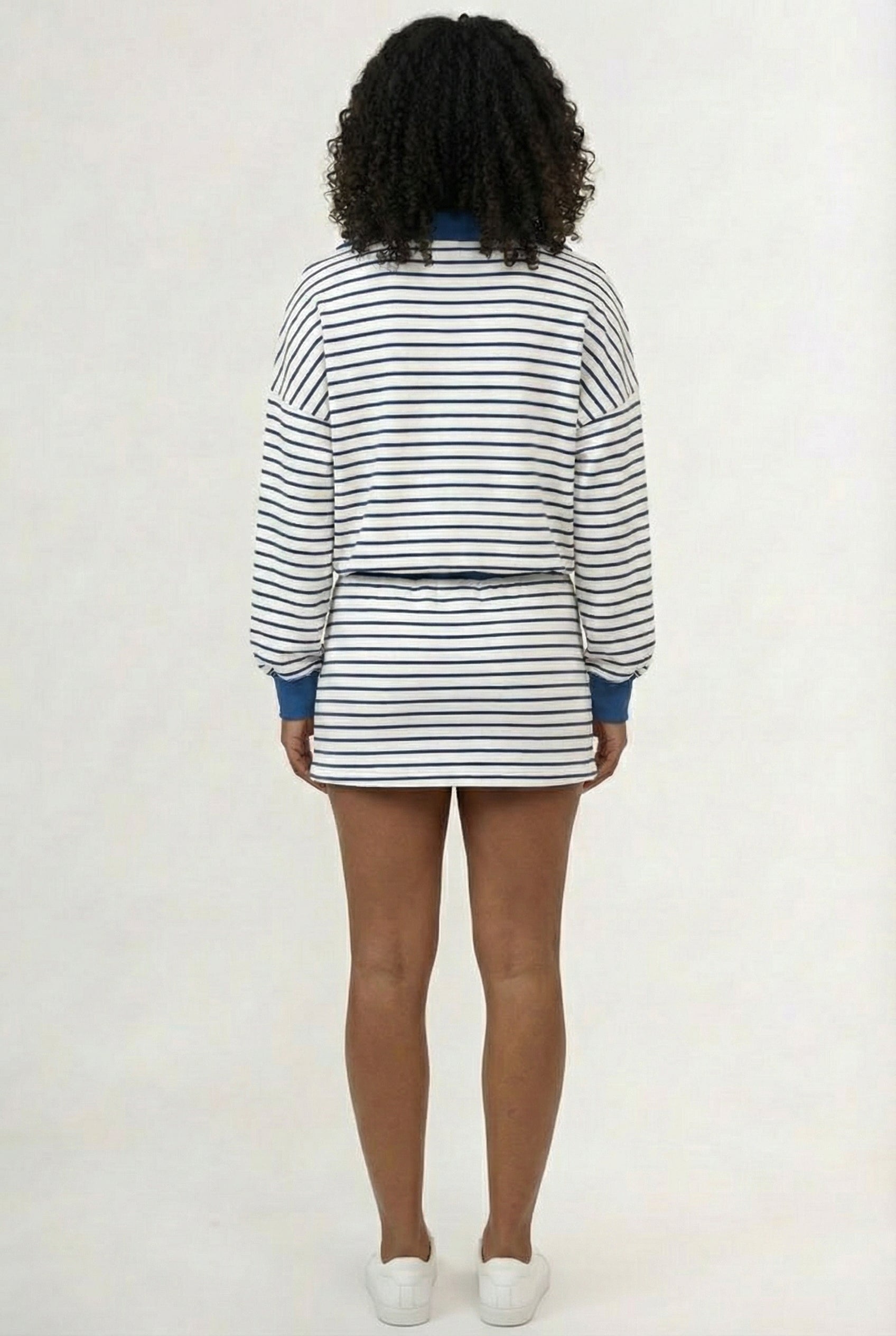 LOHNR Sloane Set in Azurine - Striped Polo and Mini Skort Matching Set