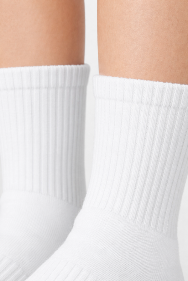 LOHNR Sunday Crew Sock in Ivory Cloud White - Premium ribbed heavyweight cotton loungewear sock