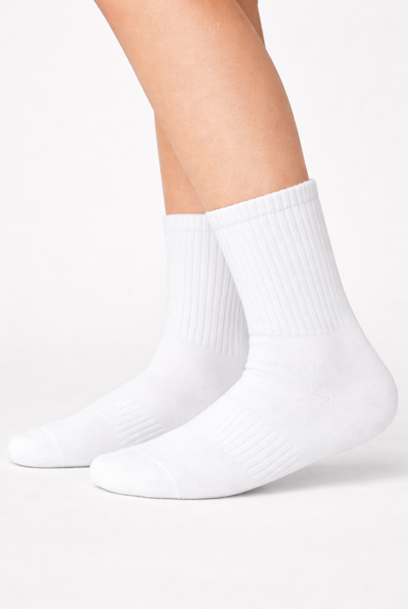 LOHNR Sunday Crew Sock in Ivory Cloud White - Premium ribbed heavyweight cotton loungewear sock