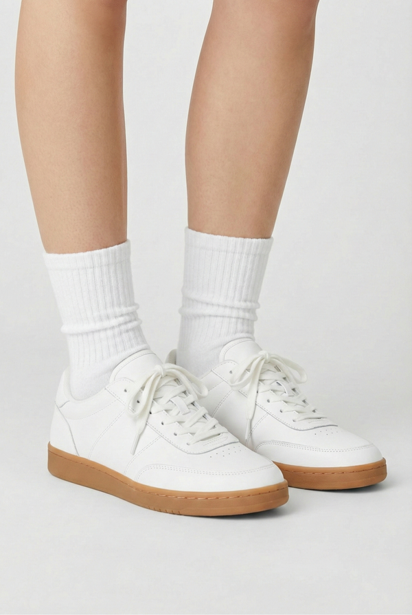 LOHNR Sunday Crew Sock in Ivory Cloud White - Premium ribbed heavyweight cotton loungewear sock