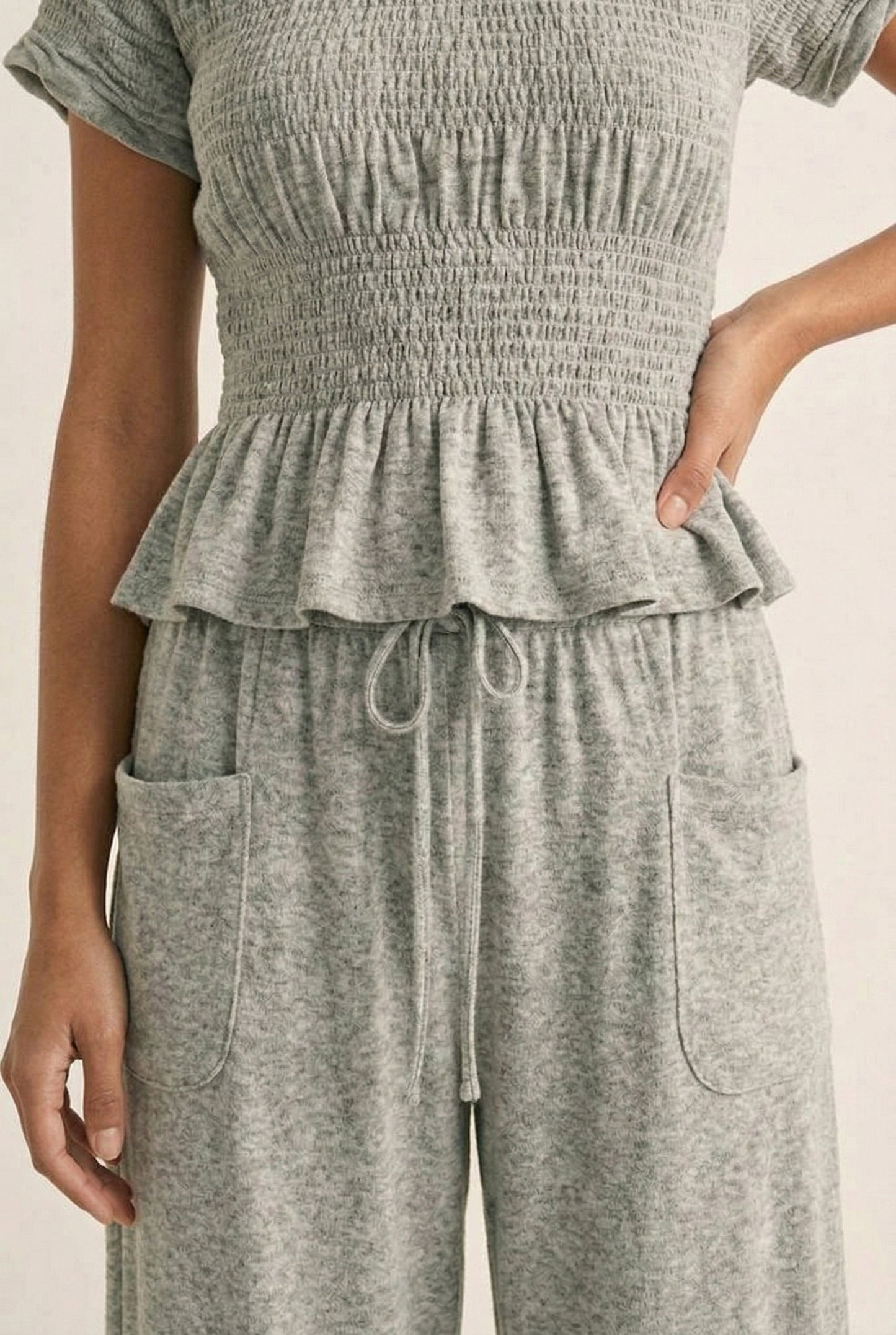 LOHNR premium women's loungewear matching set in Vintage Ash