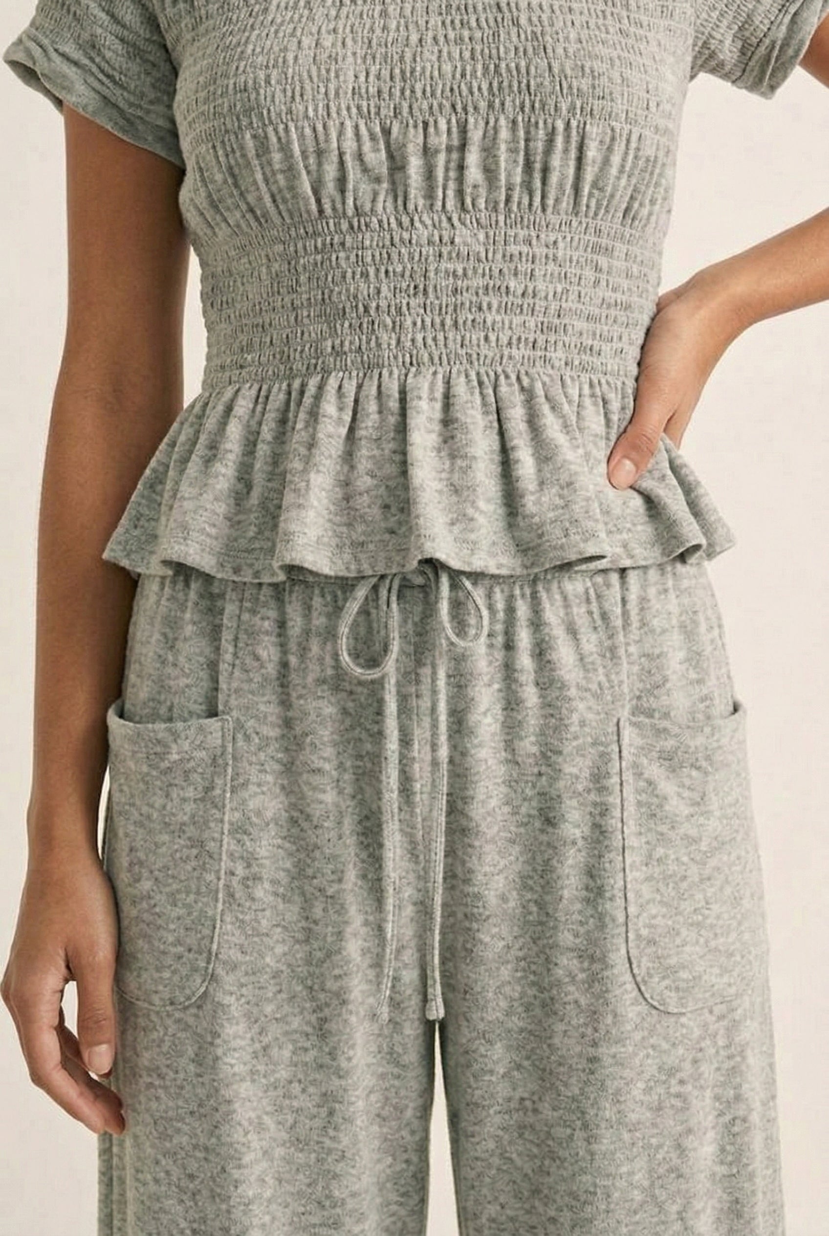 LOHNR premium women's loungewear matching set in Vintage Ash