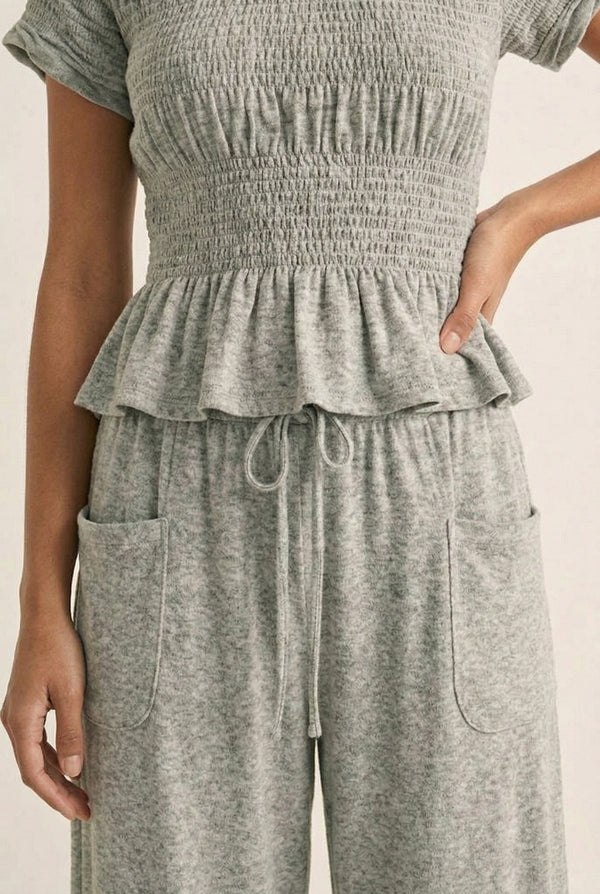 LOHNR premium women's loungewear matching set in Vintage Ash