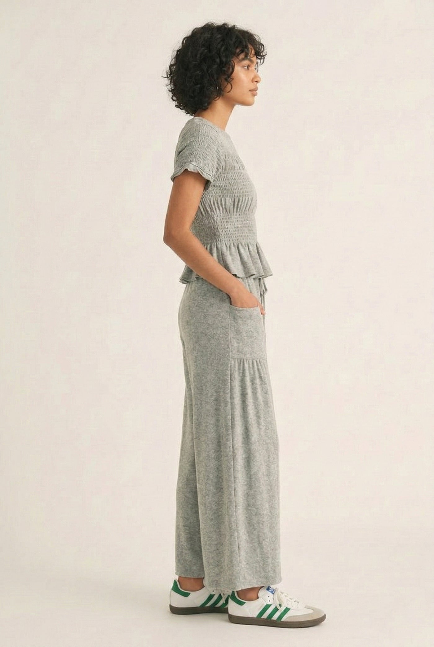 LOHNR premium women's loungewear matching set in Vintage Ash