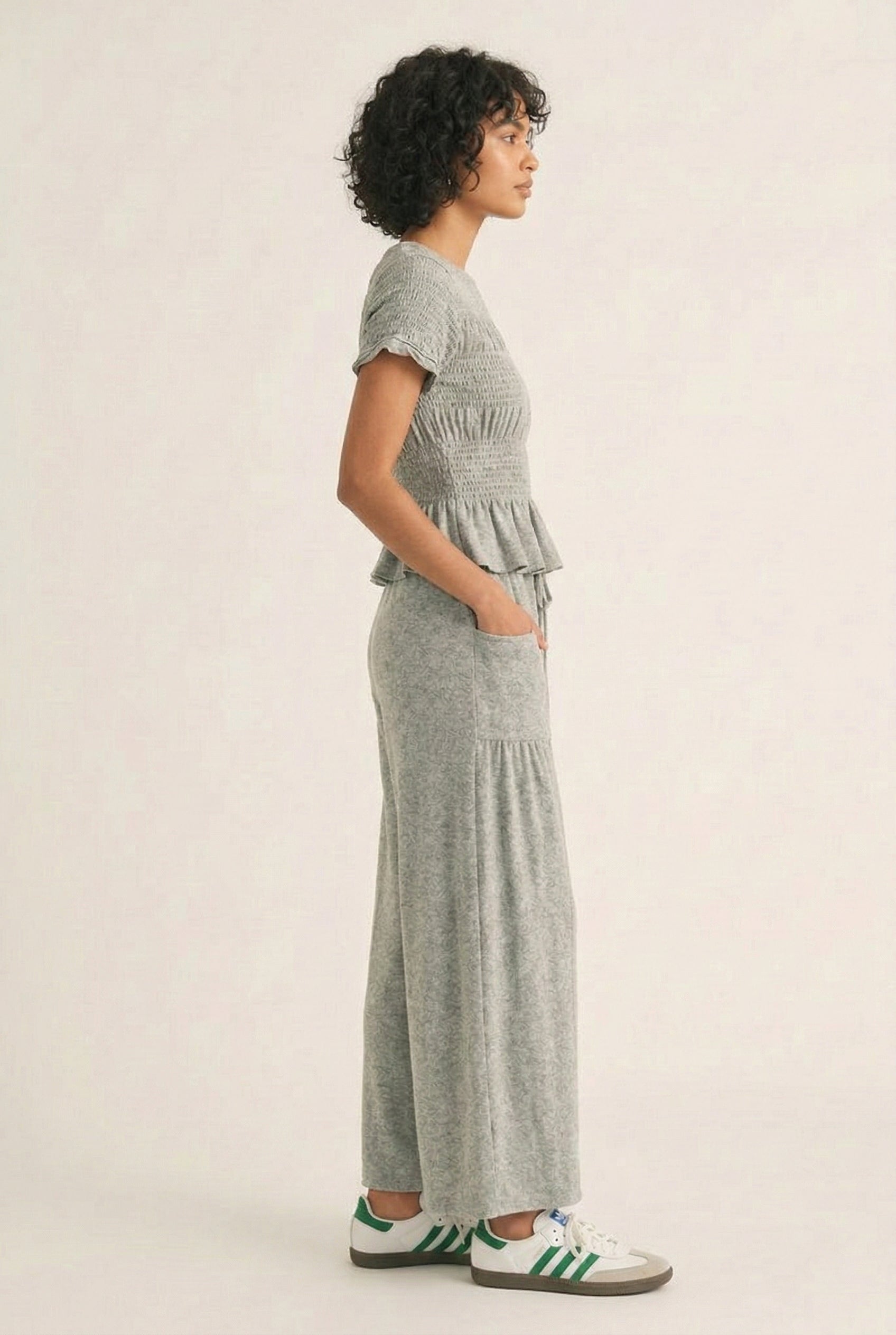 LOHNR premium women's loungewear matching set in Vintage Ash