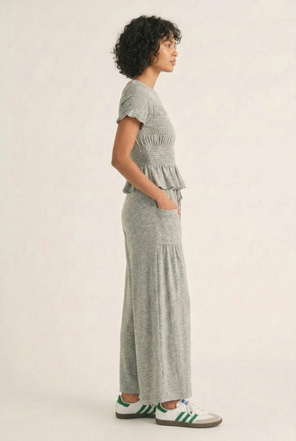 LOHNR premium women's loungewear matching set in Vintage Ash