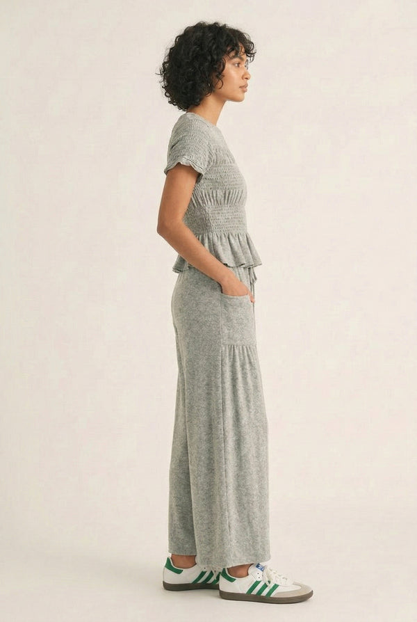 LOHNR premium women's loungewear matching set in Vintage Ash