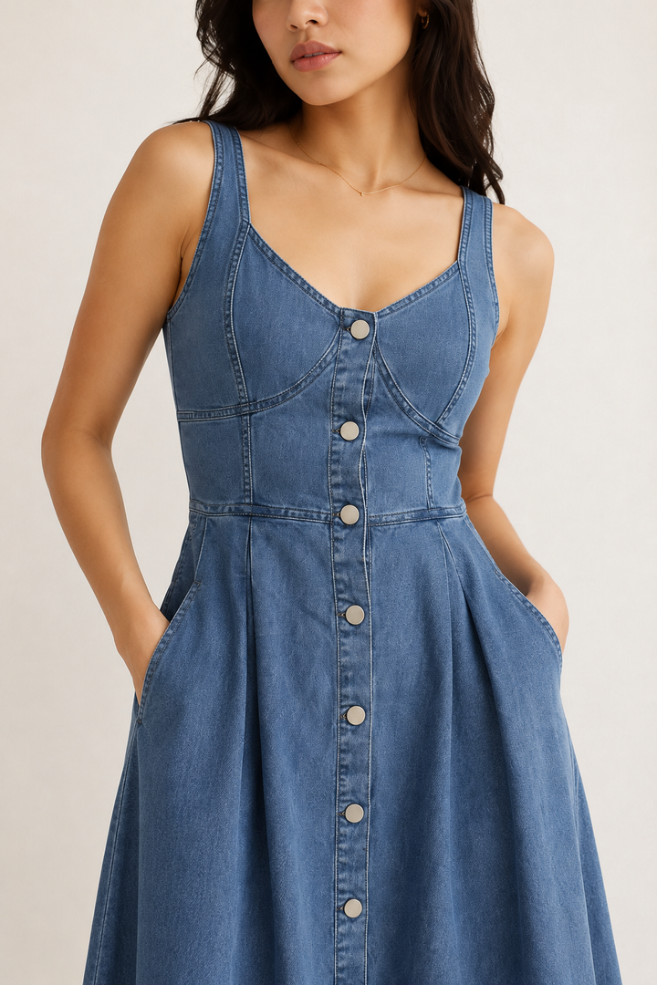 Vivienne Bustier Dress - Midnight Wash