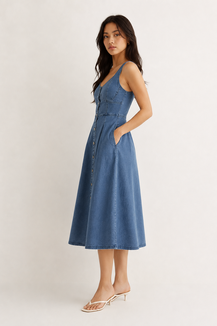 Vivienne Bustier Dress - Midnight Wash