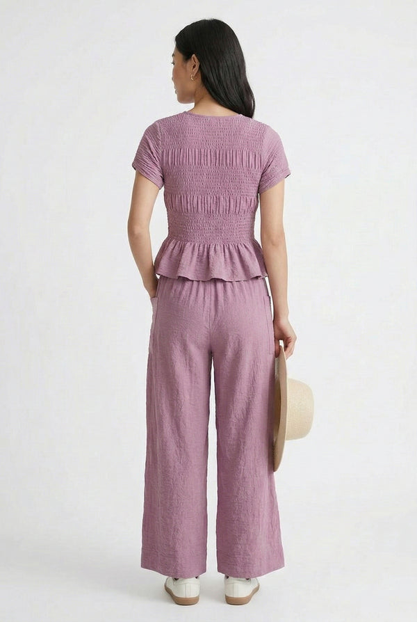 LOHNR premium women's loungewear matching set in Worn Rose