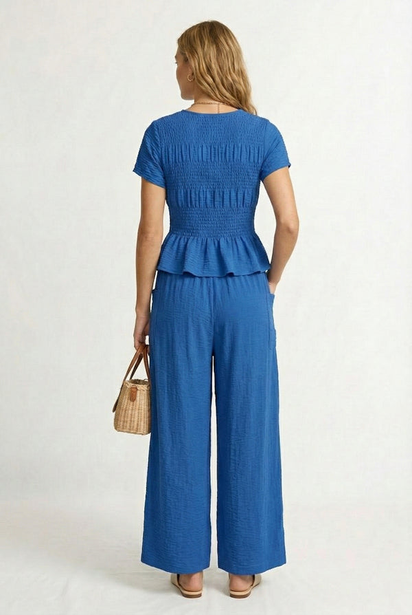 LOHNR premium women's loungewear matching set in Yves Blue