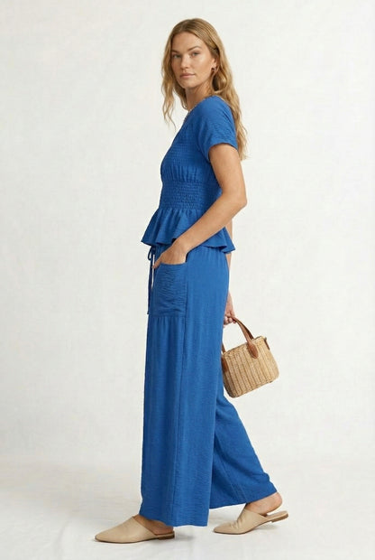 LOHNR premium women's loungewear matching set in Yves Blue