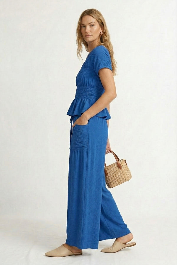 LOHNR premium women's loungewear matching set in Yves Blue