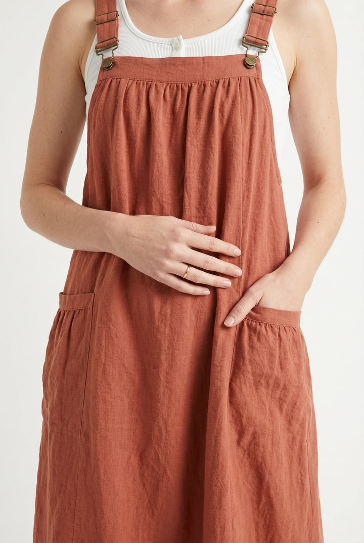 Elara Pinafore - Burnt Sienna