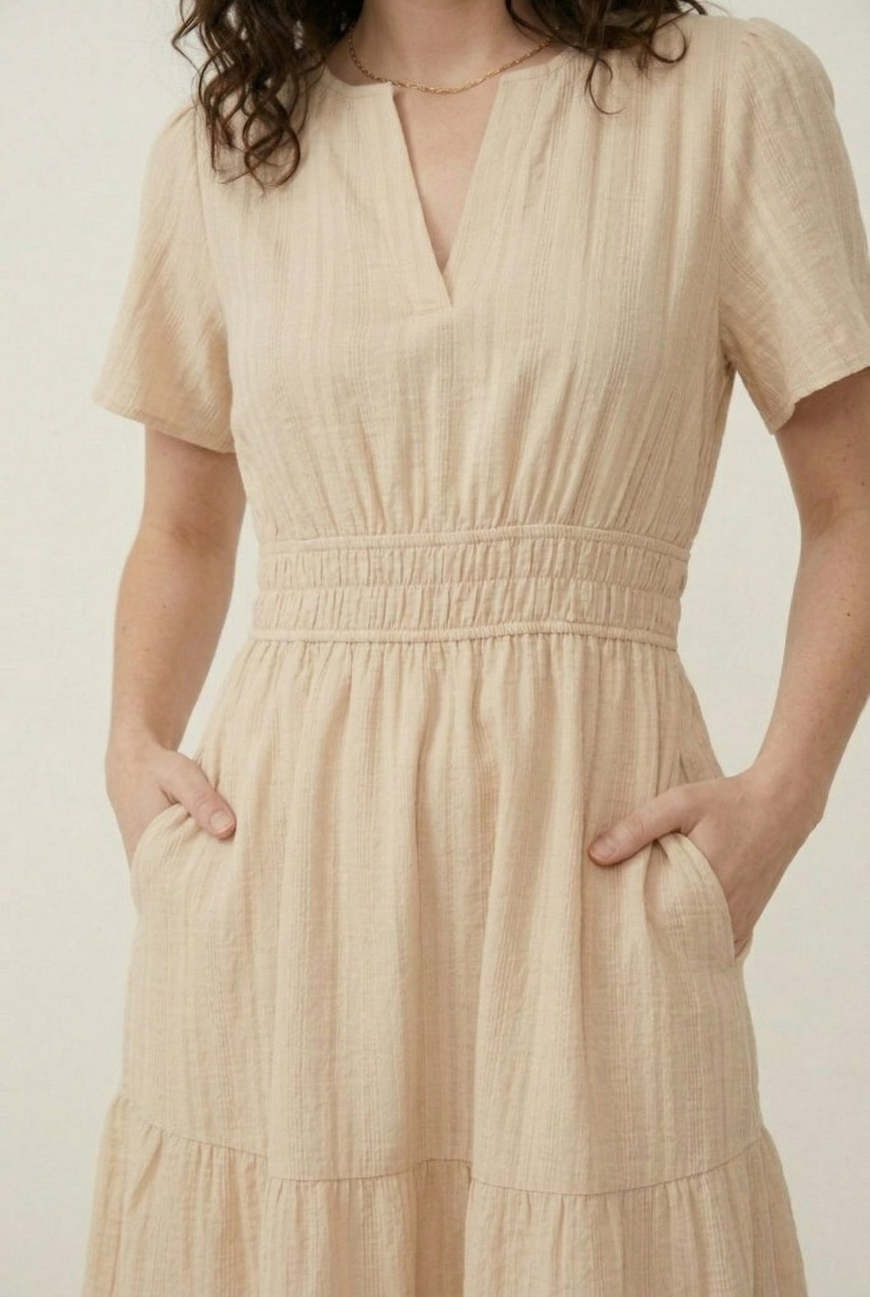layered cotton dress COTTON LAYERED DRESS