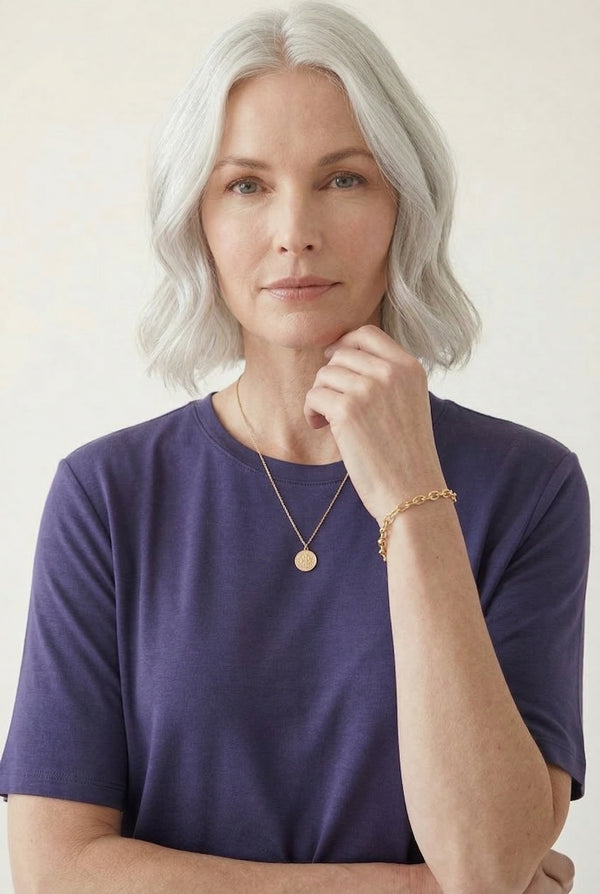 Women's short sleeve and cropped wide-leg pants matching lounge set in Total Eclipse dark navy