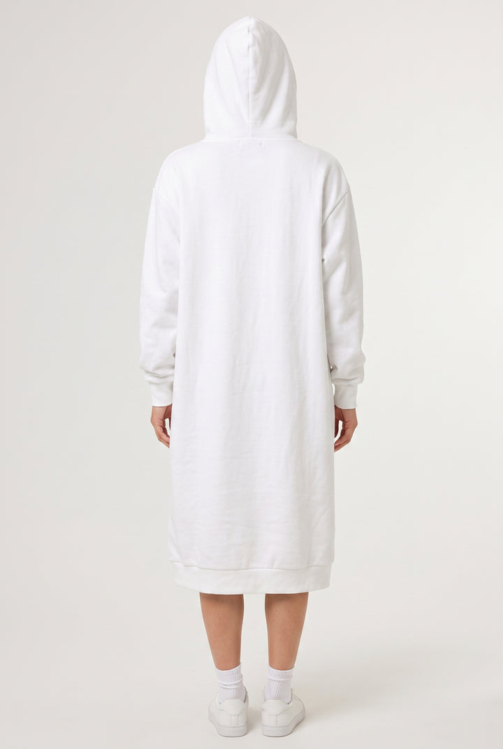 Longline Zip Hoodie - Soft White