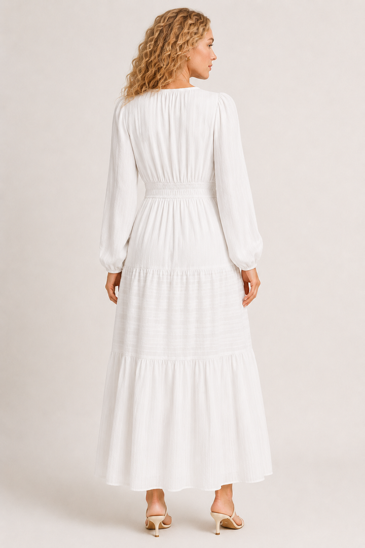 Gallery Tiered Dress - Matte Pearl