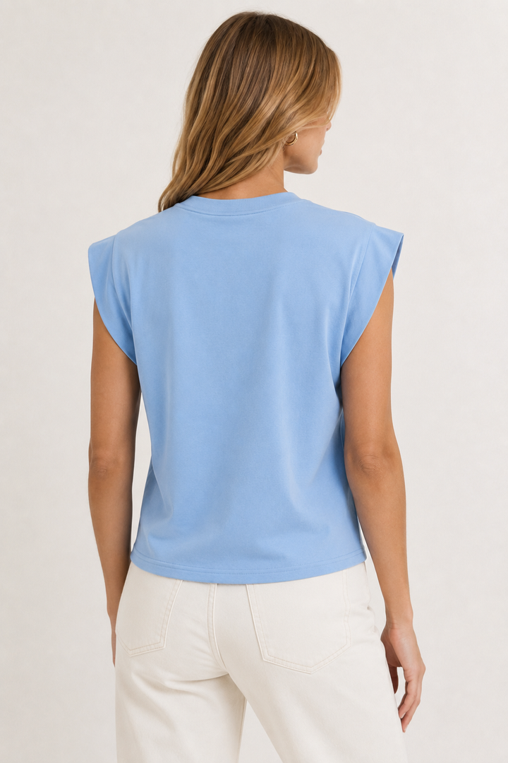 Muse Shoulder Tee - Plein Air Blue