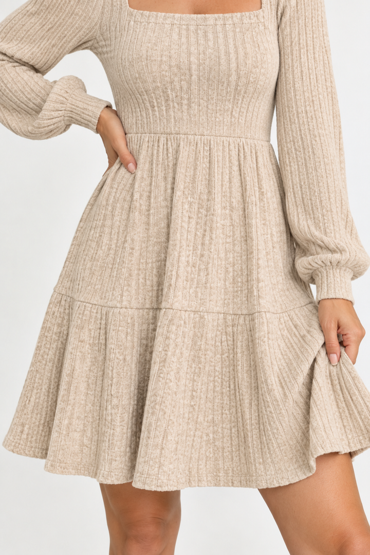 Contour Squareneck - Heather Light Oatmeal